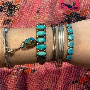 Sterling silver and turquoise bracelets